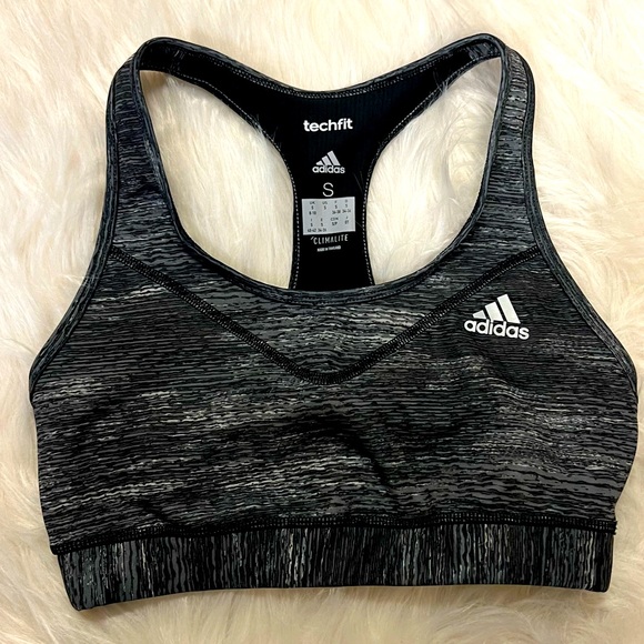 adidas Other - Adidas tech fit climalite sports bra women’s small gray space dye